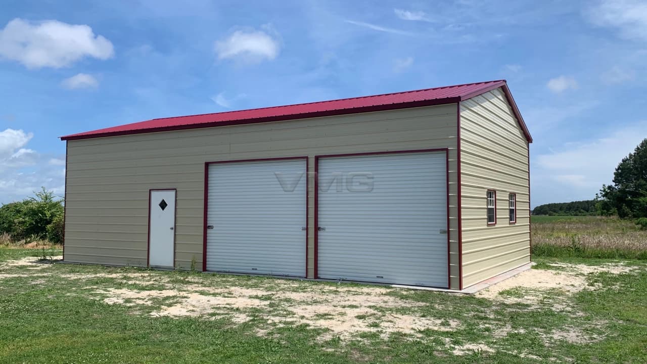 24x40x12 Enclosed Side Entry Metal Garage