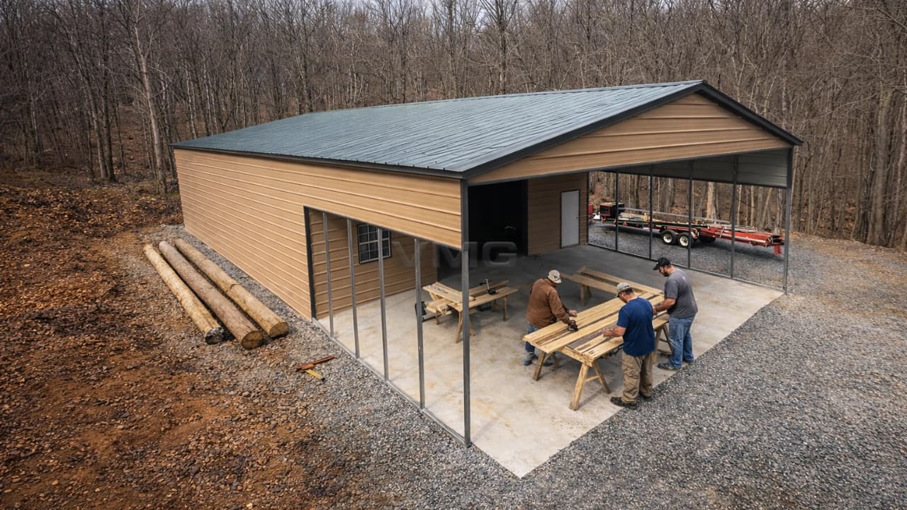 30x65x12 Steel Utility Building
