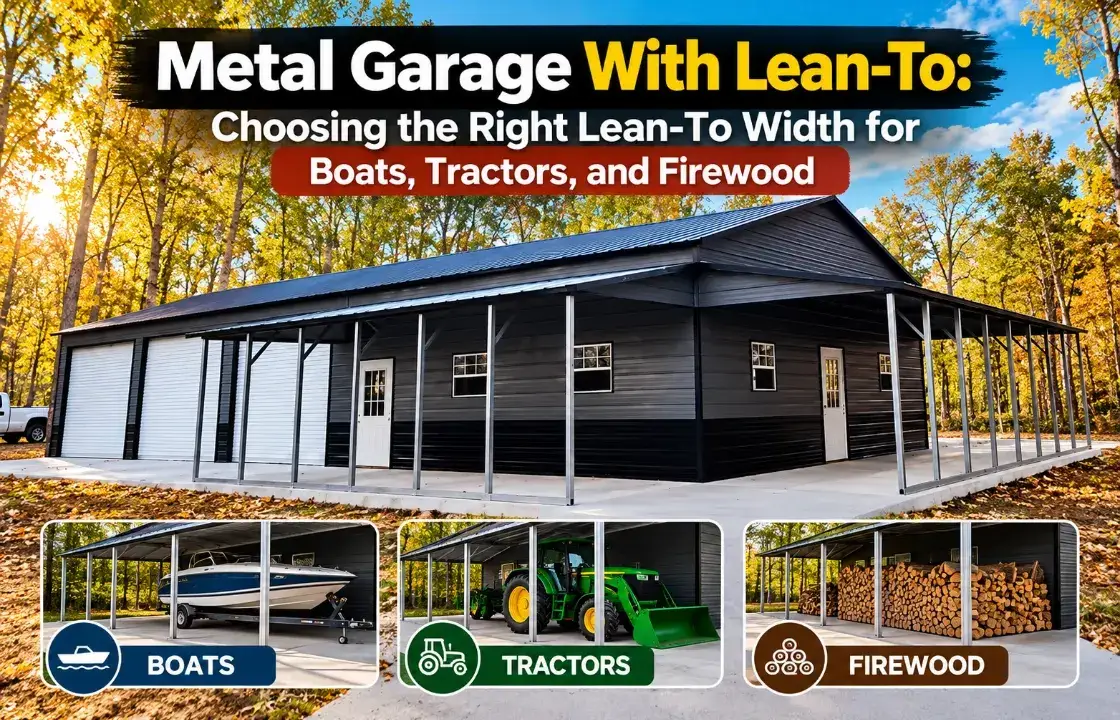 Metal Garage With Lean-To: Choosing the Right Lean-To Width for Boats, Tractors, and Firewood