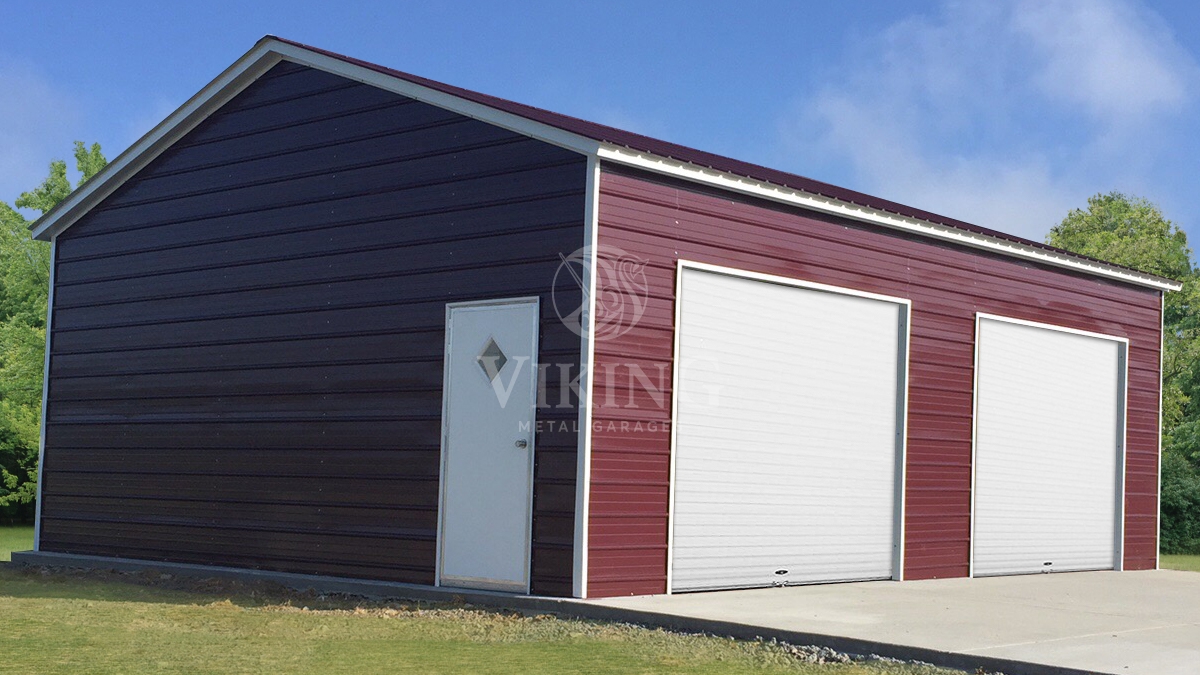 24'X25'X09' Side Entry Metal Garage, image size:1200x675