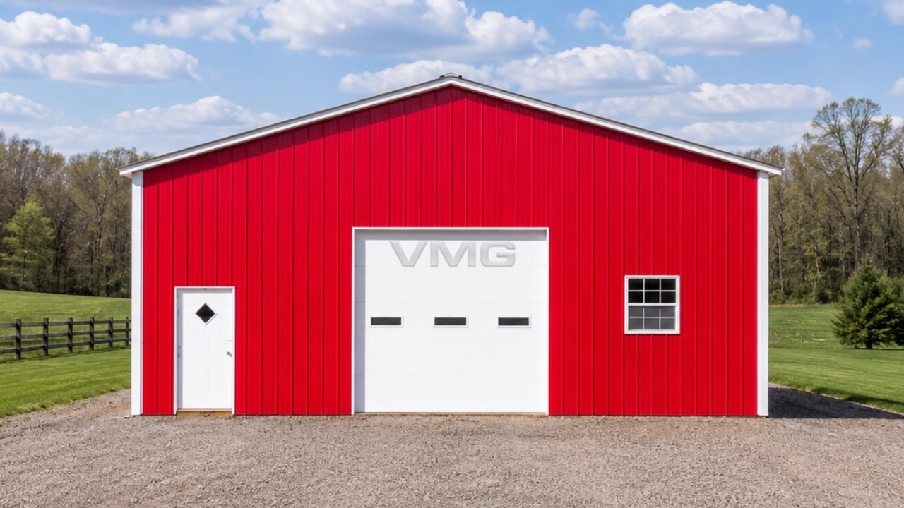 26x36x15 Metal Garage Front View Ai Illustration