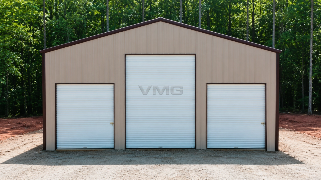 38x40x16 Steel Garage Front View Ai