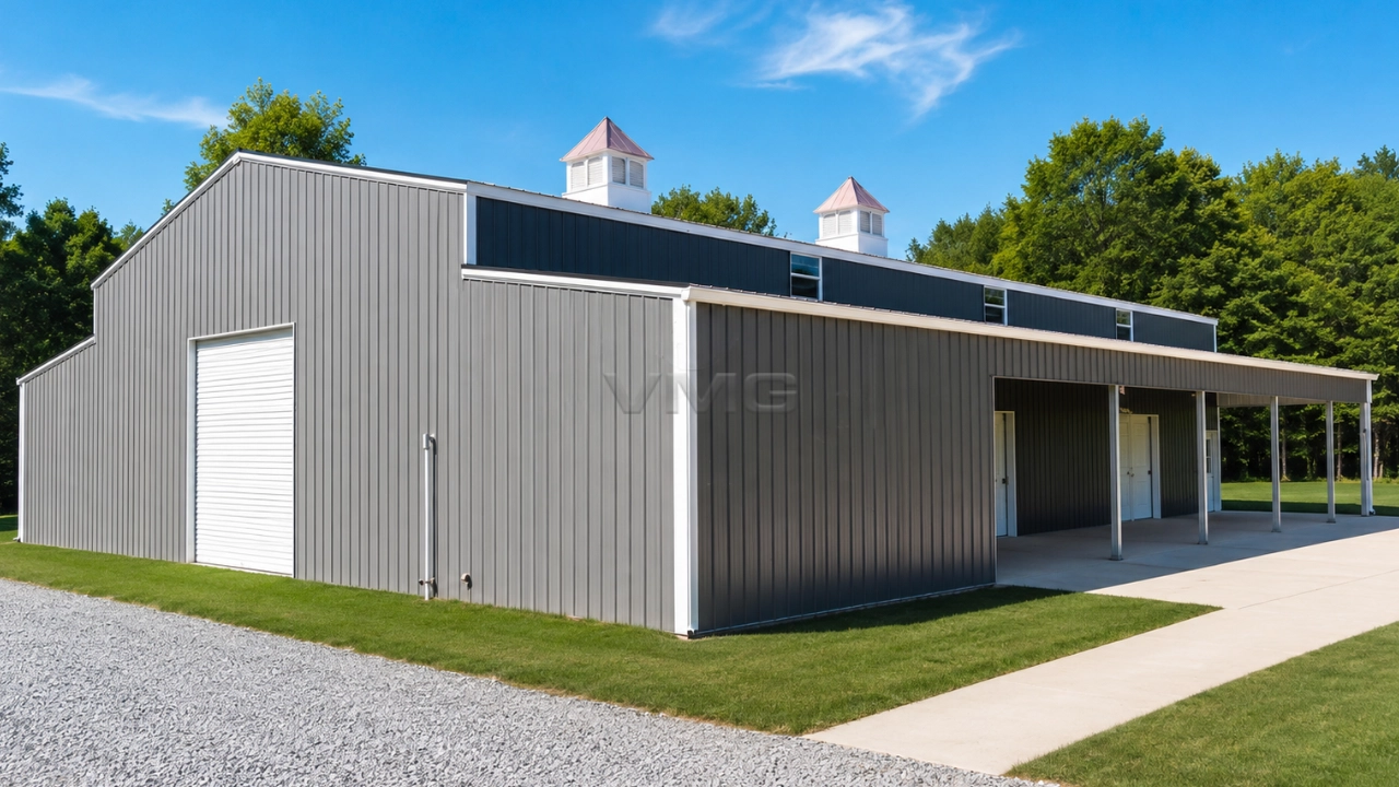 64x60x16 Carolina Barn Back View Ai Illustration