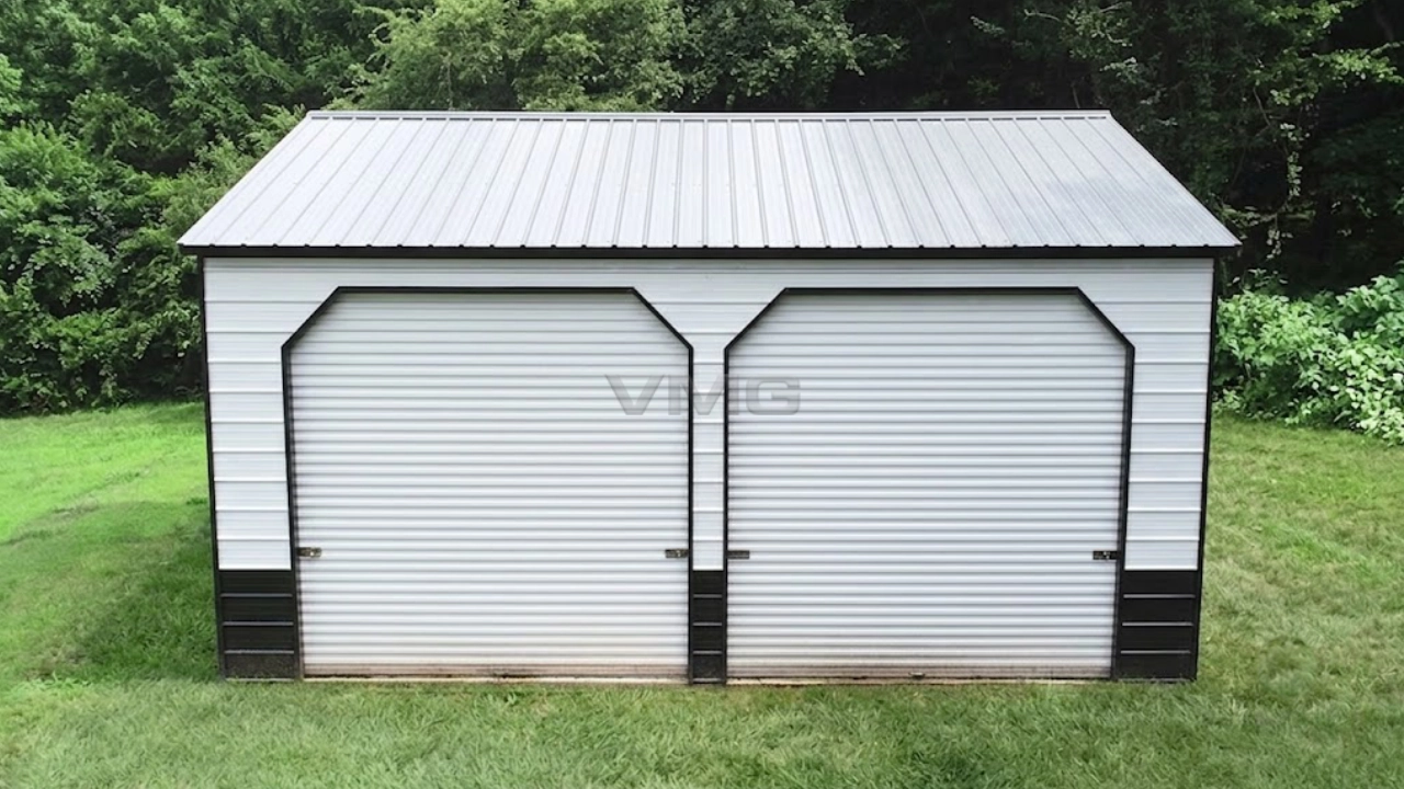 24x25x12 Two Car Metal Garage Ai View