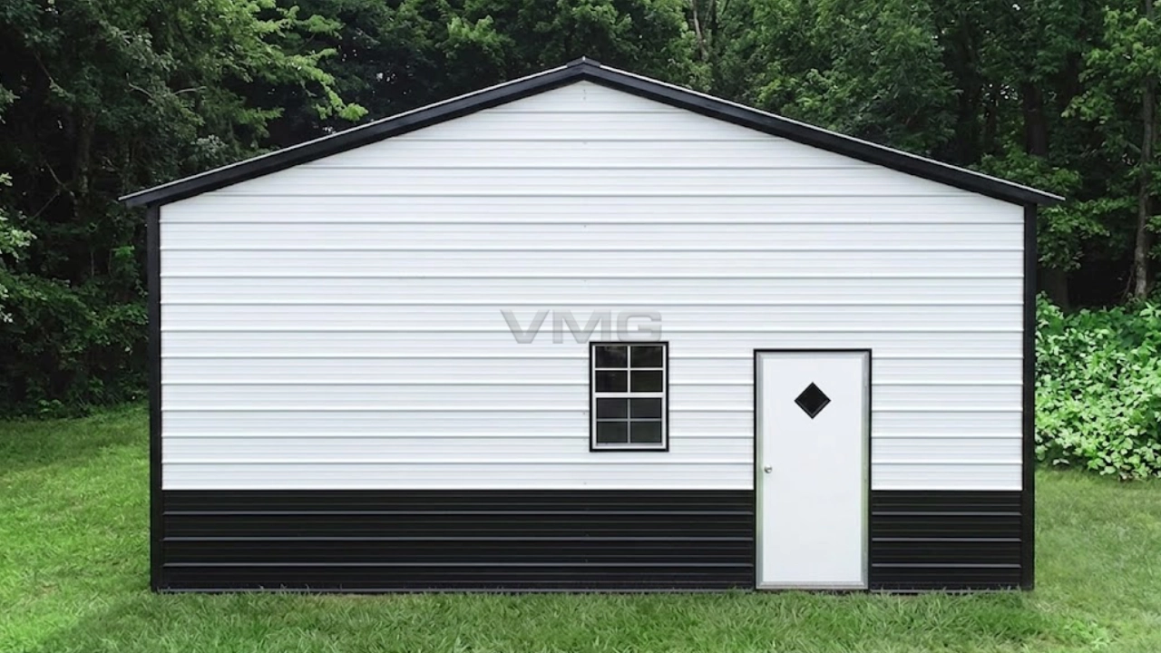24x25x12 Two Car Steel Garage Ai View