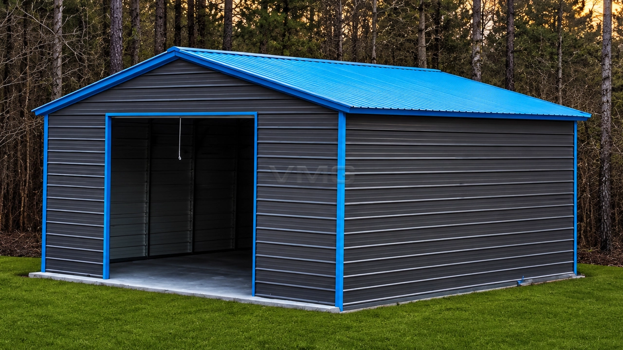 24x30x10 One Car Metal Garage