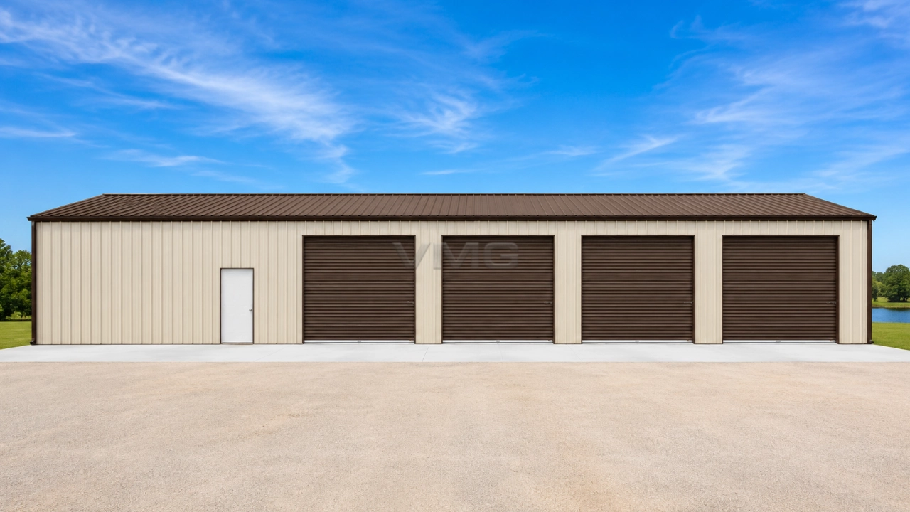 30x80x12 Commercial Steel Building Front View Ai