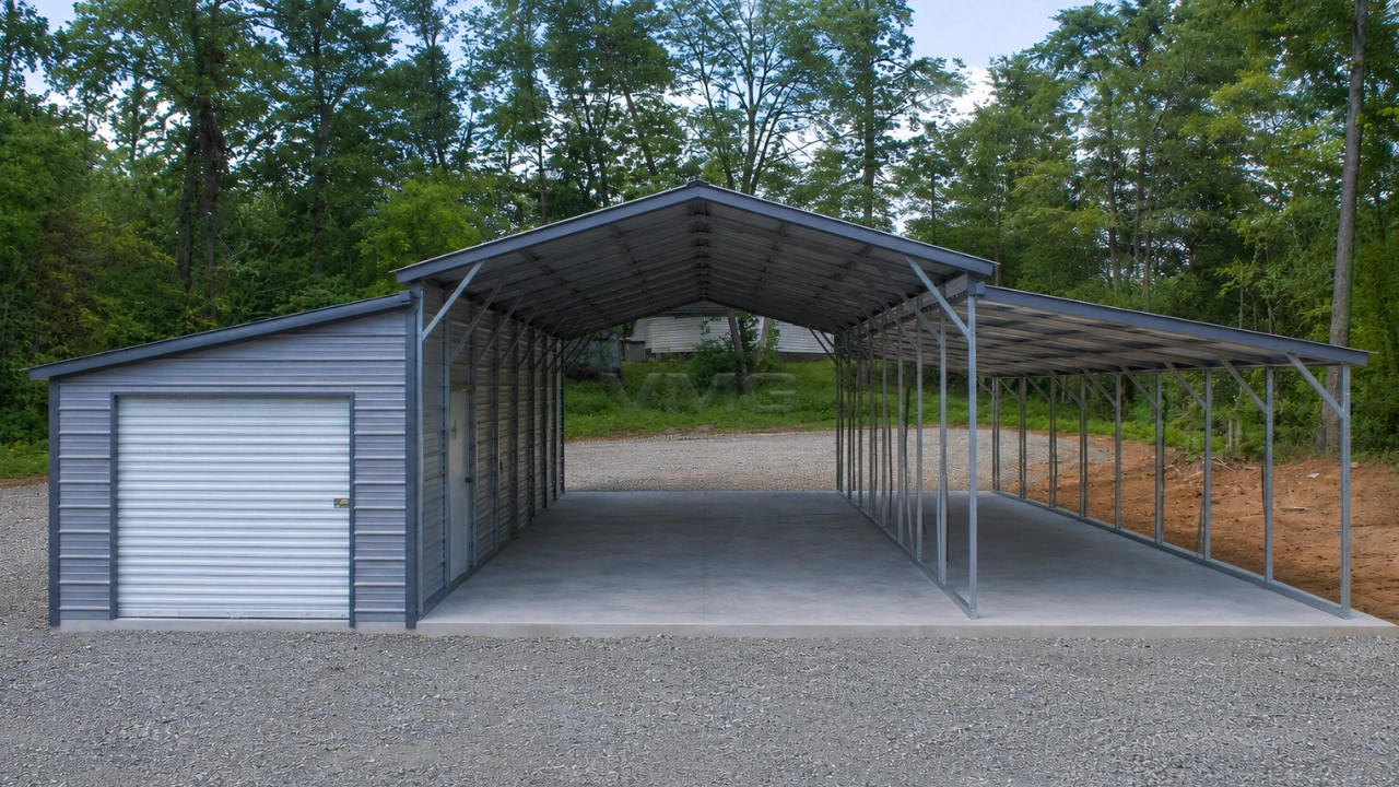 40x55x10 Step Down Metal Barn Ai Illustration