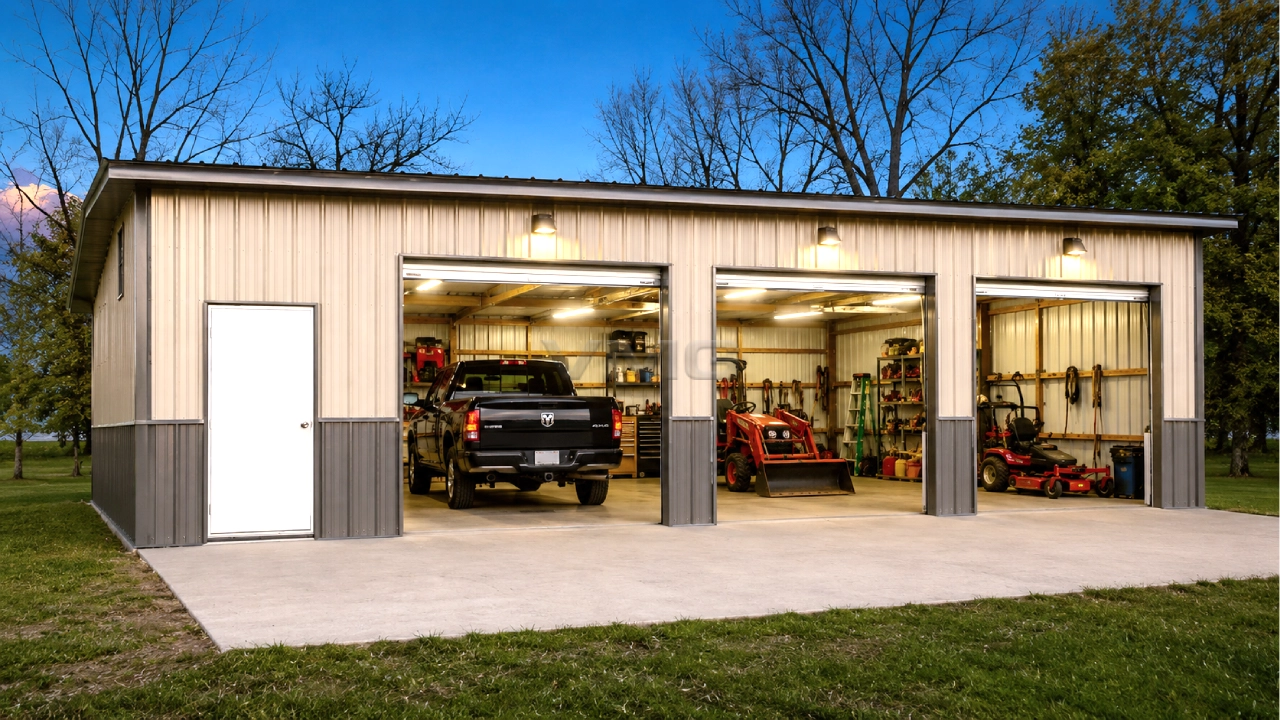 30x40x10 Two Tone Commercial Building Open
