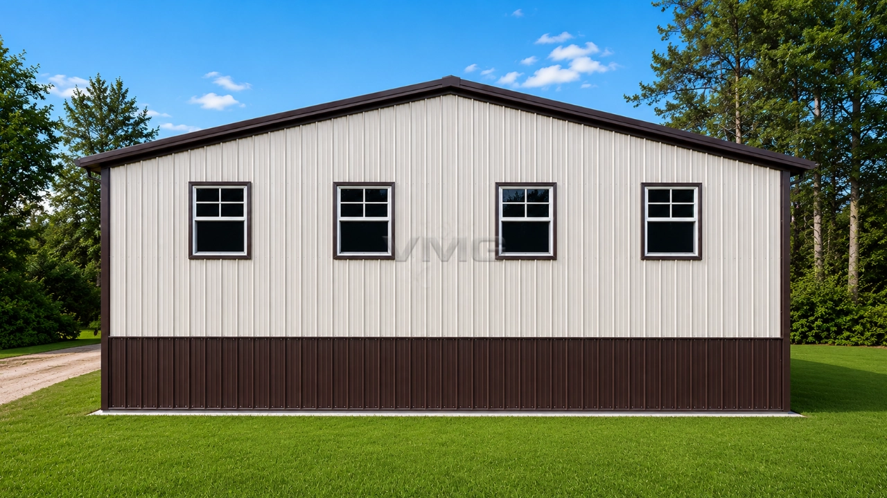 30x40x12 Two Tone Metal Garage Side View Ai