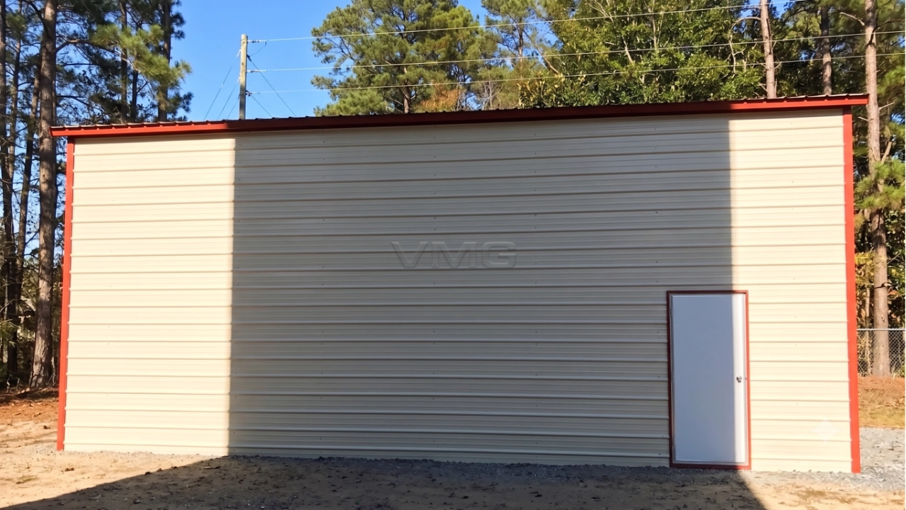 14x40x14 Metal Garage Side View Ai