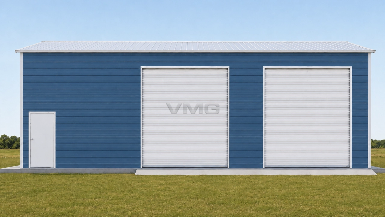 20x35x14 Steel Rv Garage Side View Ai