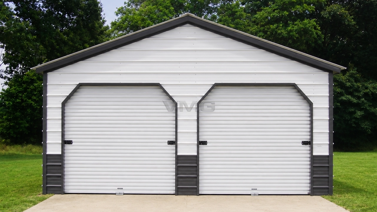 24x26 Steel Garage Front View Ai