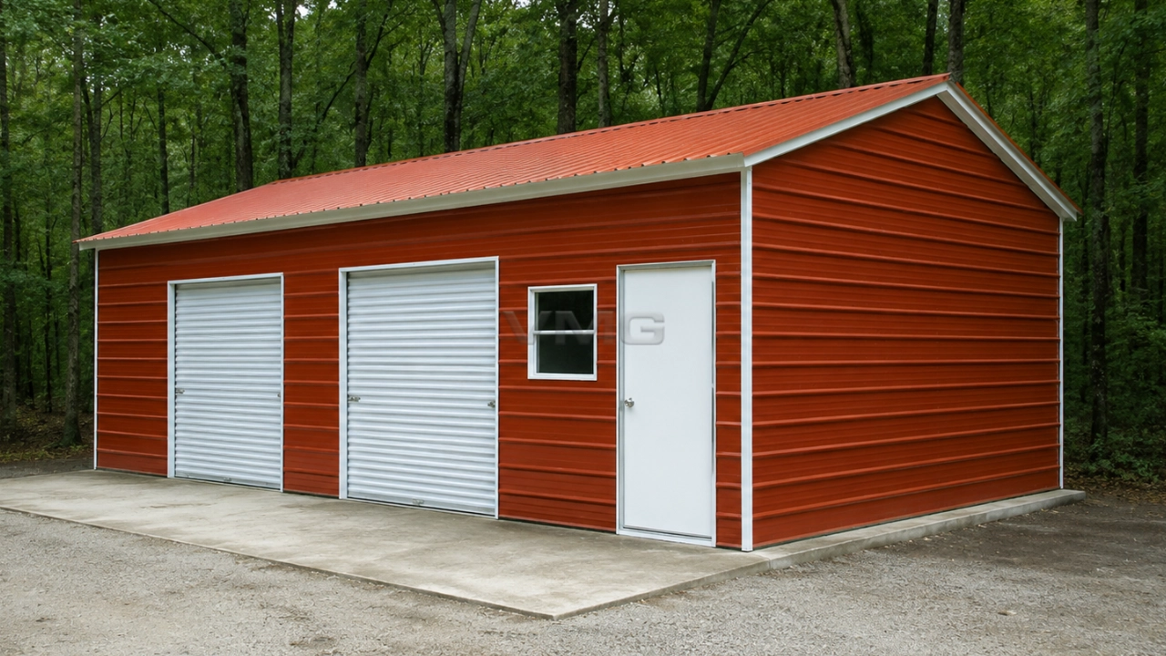 24x35x9 Vertical Roof Garage Side View AI Illustrations