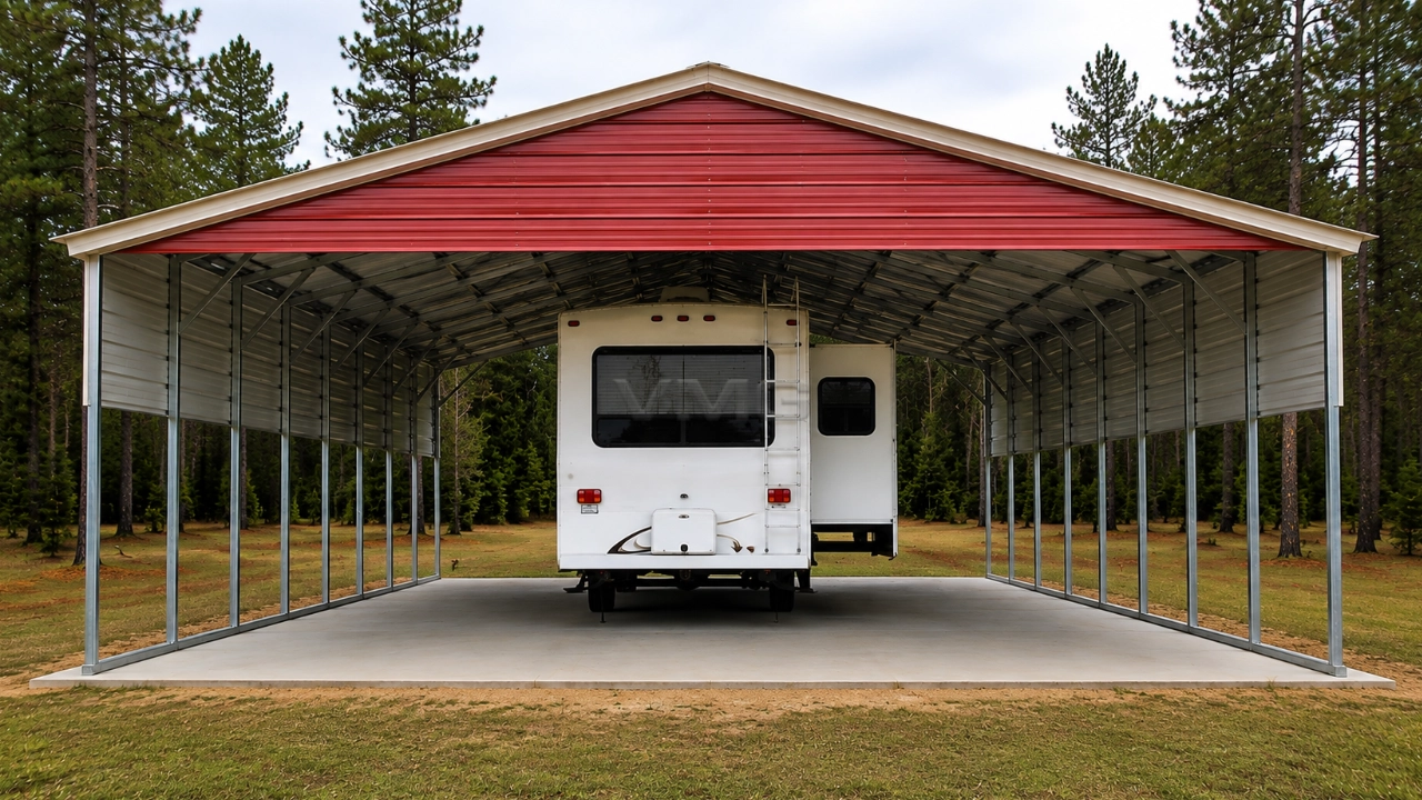 24x41x10 Rv Steel Carport Front View Ai