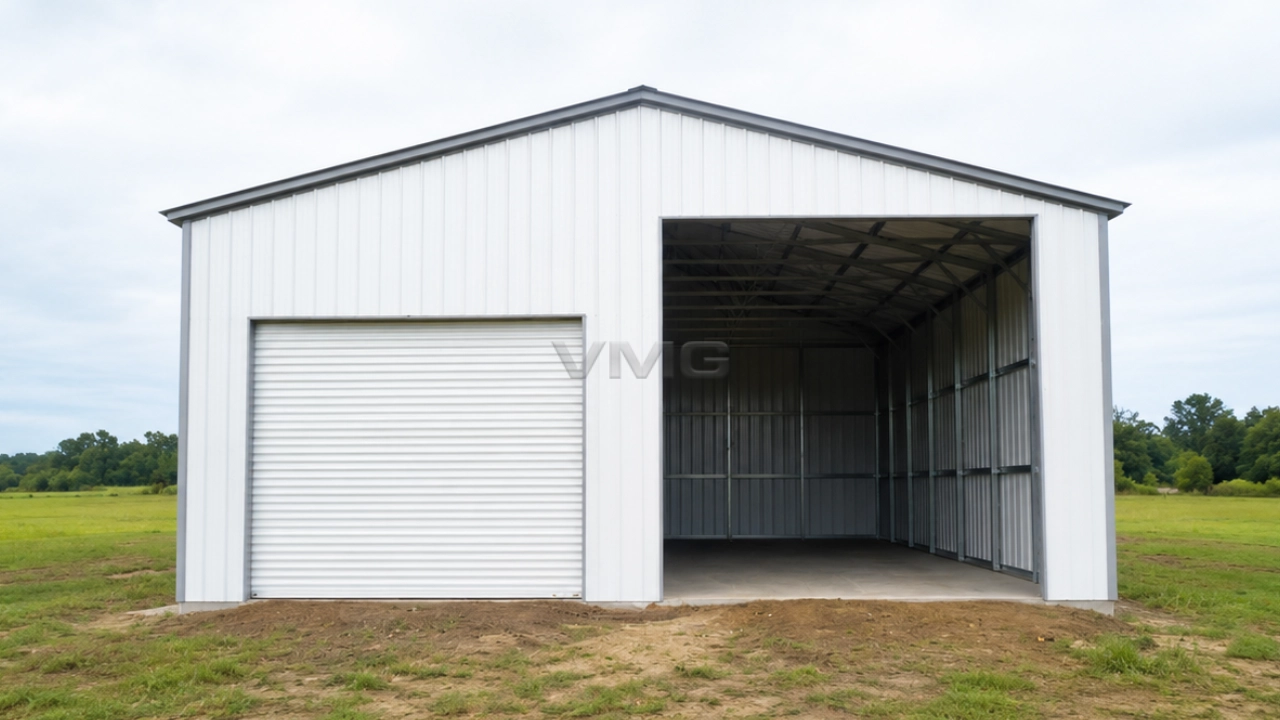 26x40x14 Metal Workshop Building Front View Ai