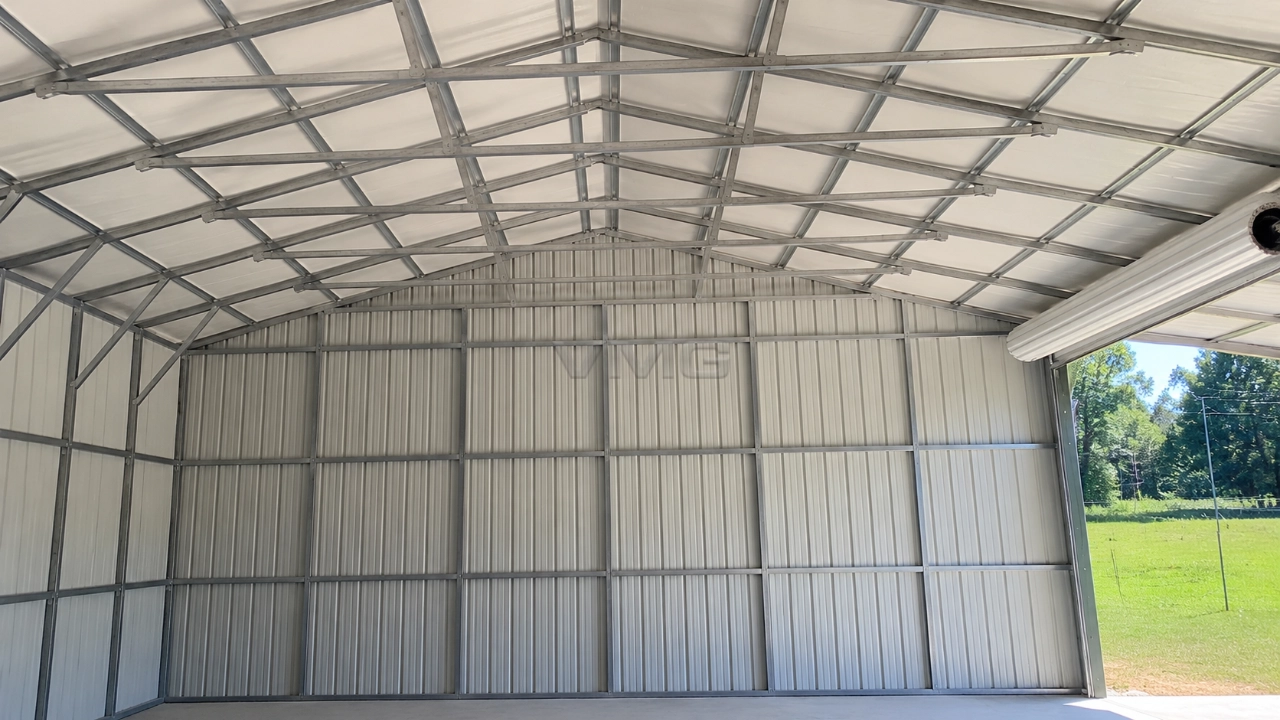 30x31x10 Metal Garage Inside View