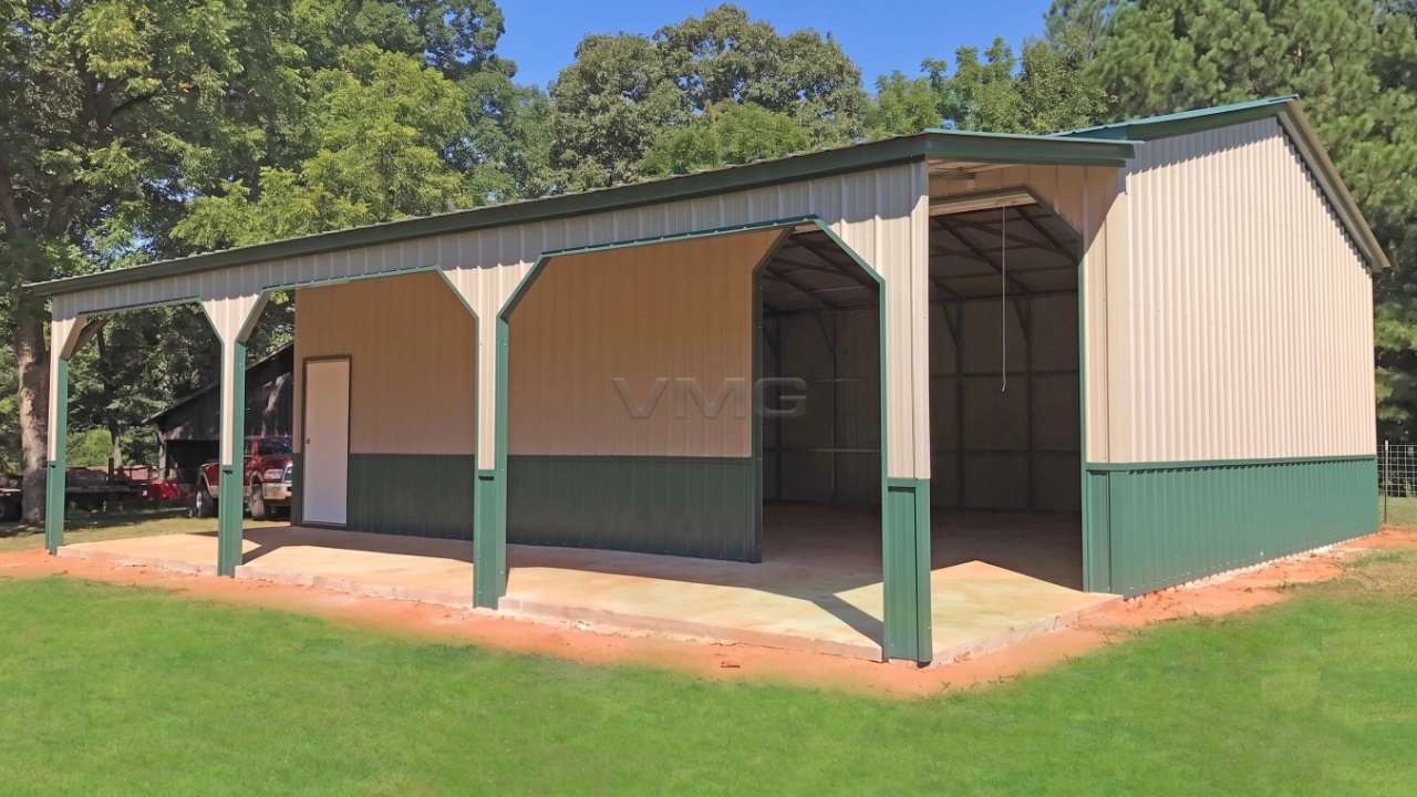 30x31x10 Vertical Steel Garage Side View