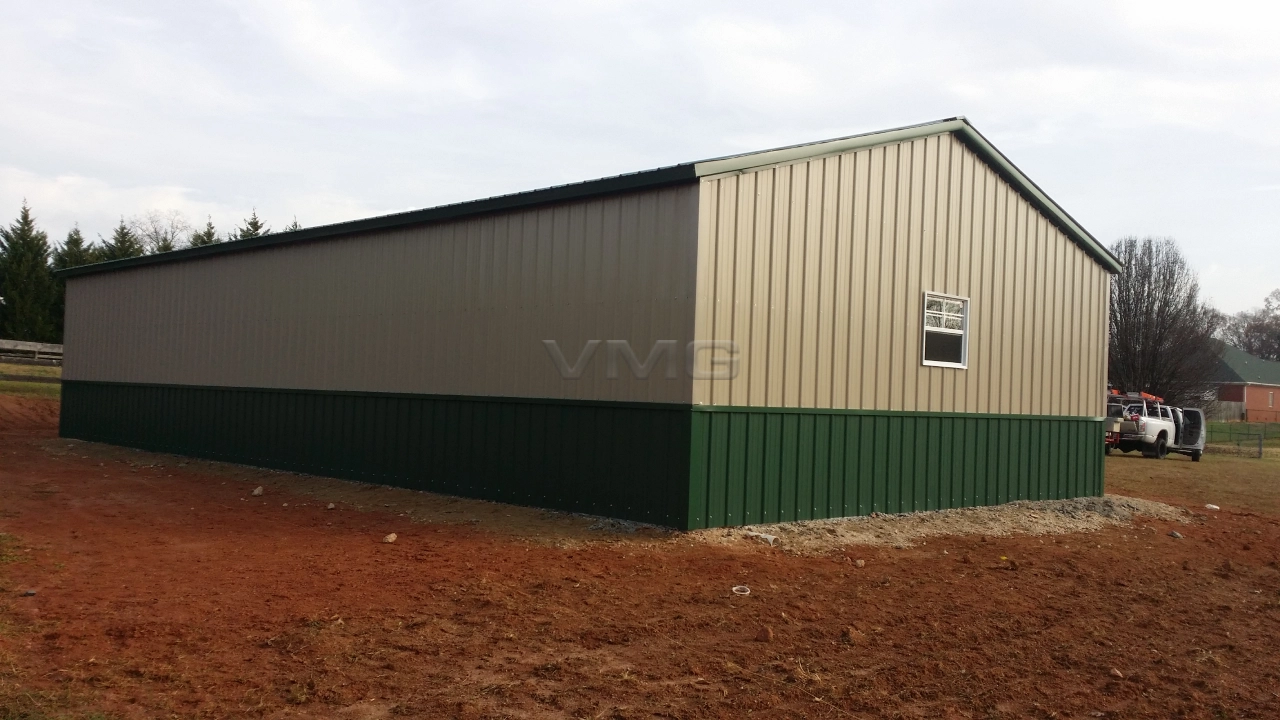 30x55x9 All Vertical Garage Building Side View