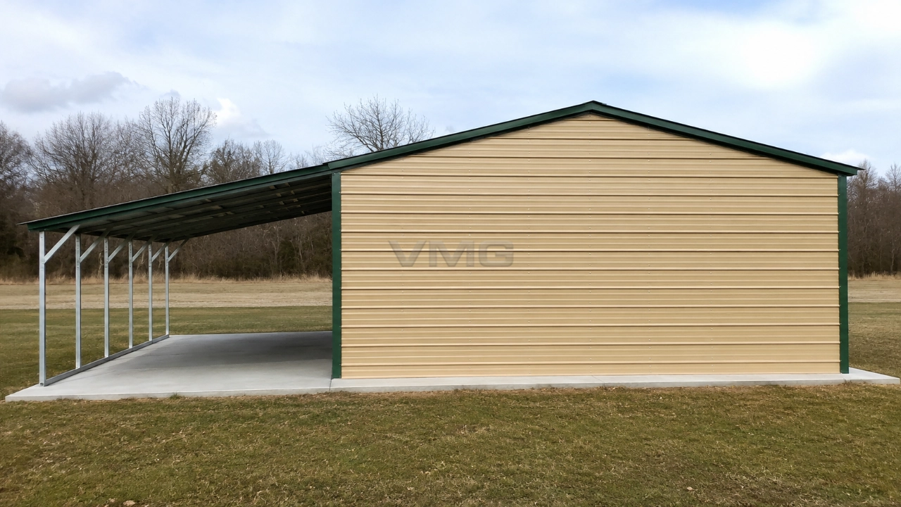 36x25x9 Lean To Garage Back Side View Ai