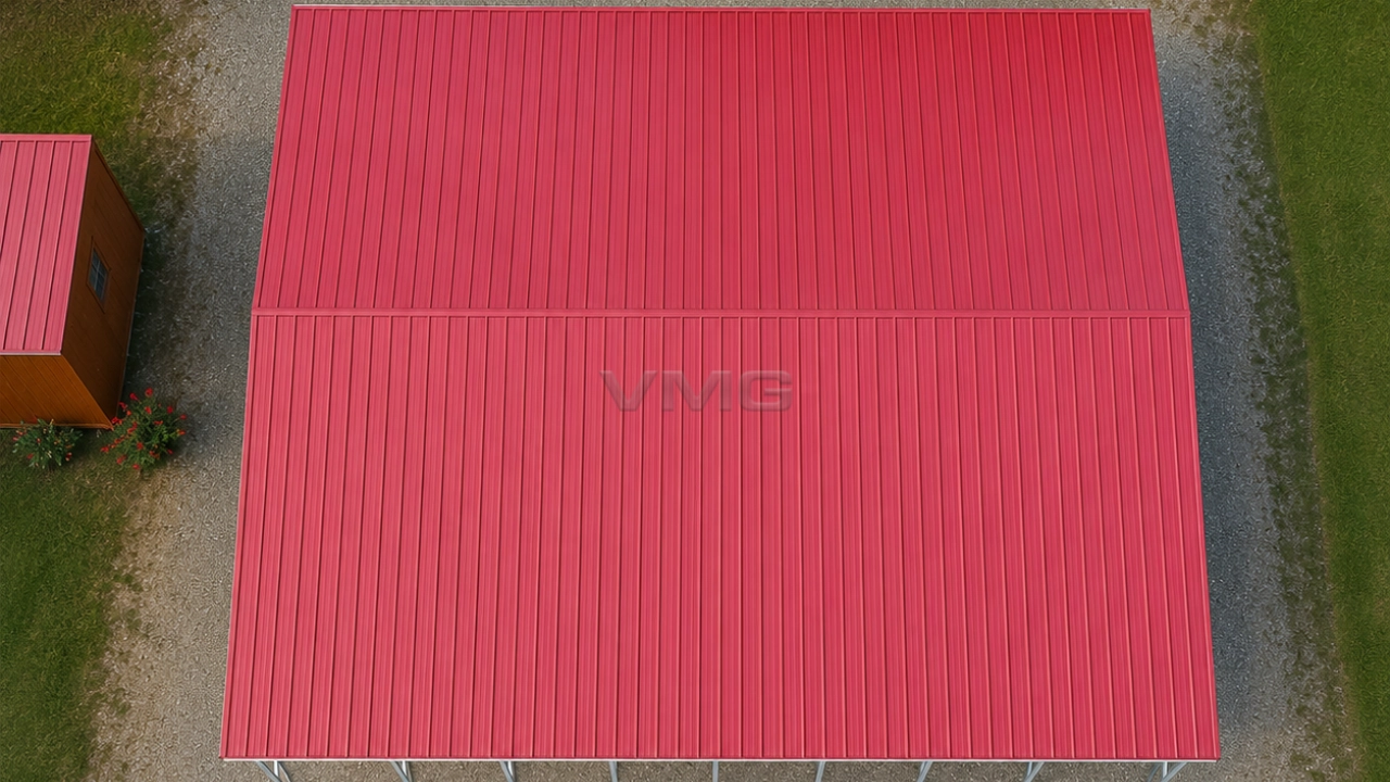 40x40x14 Commercial Steel Carport Top View Ai