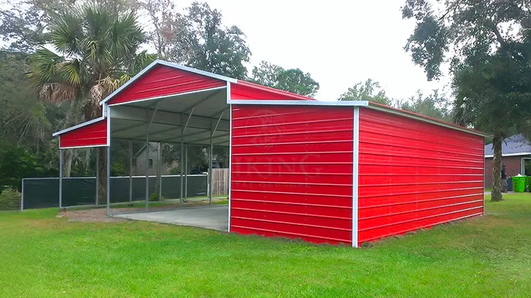 42x26x11 Red Steel Barn