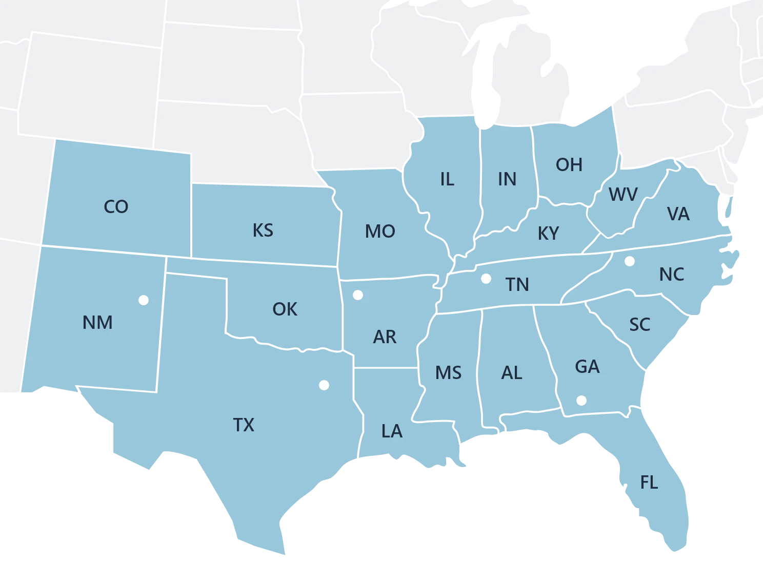 STATES SERVED BY EAGLE CARPORTS, INC. 2