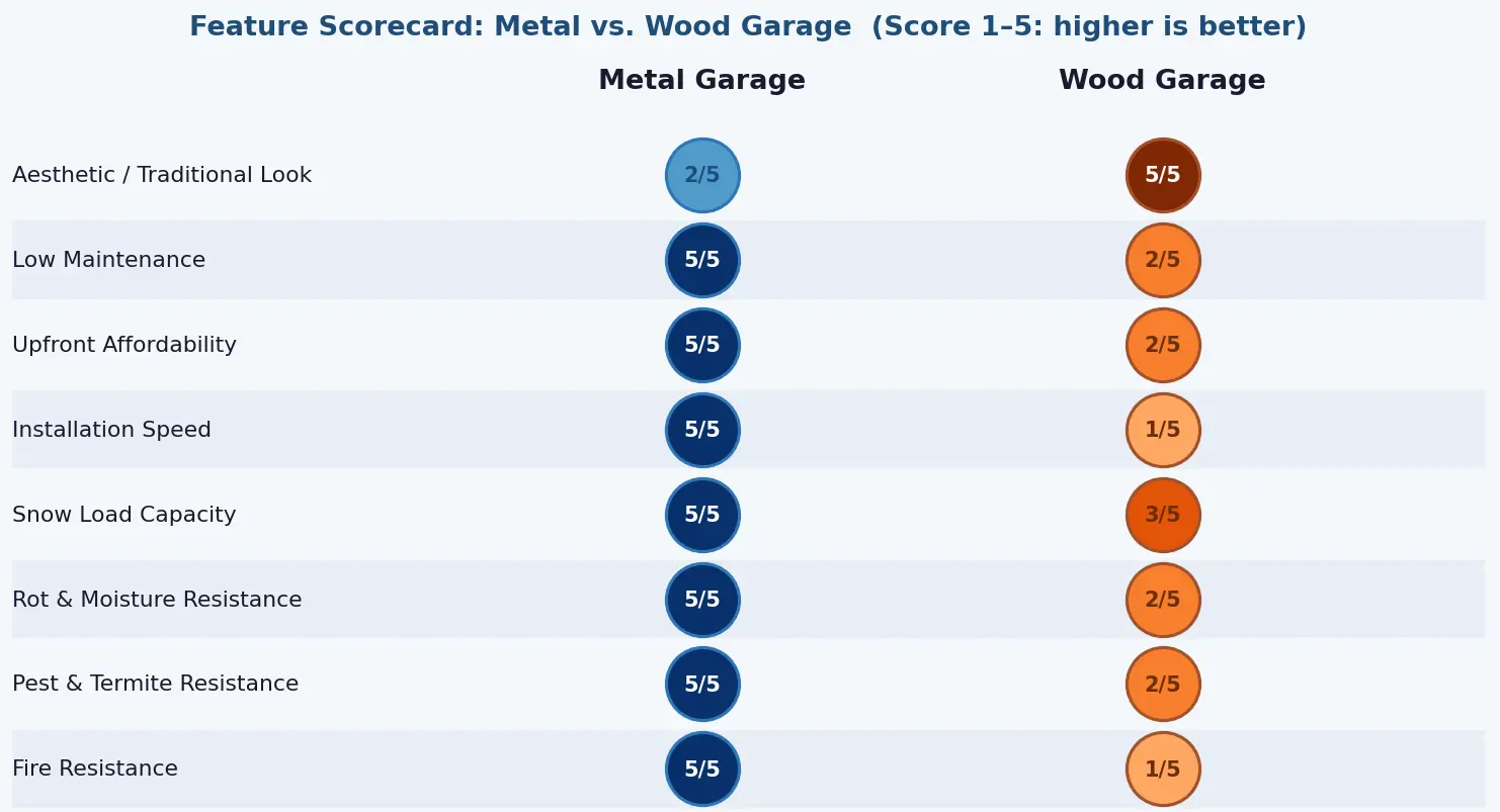 Metal Garage vs Wooden Garage