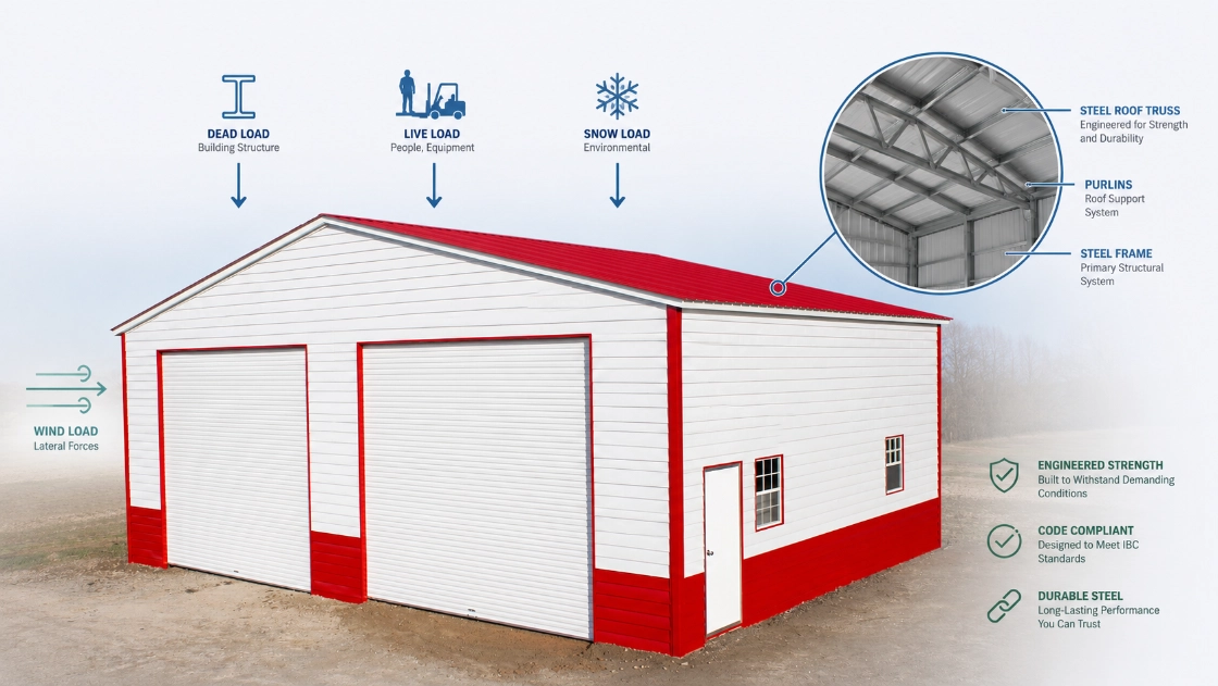 Dead Load vs Live Load: The Hidden Engineering Factor That Determines How Long Your Steel Barn Lasts