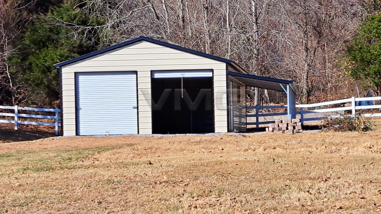 22x26x9 Garage With Lean To 1