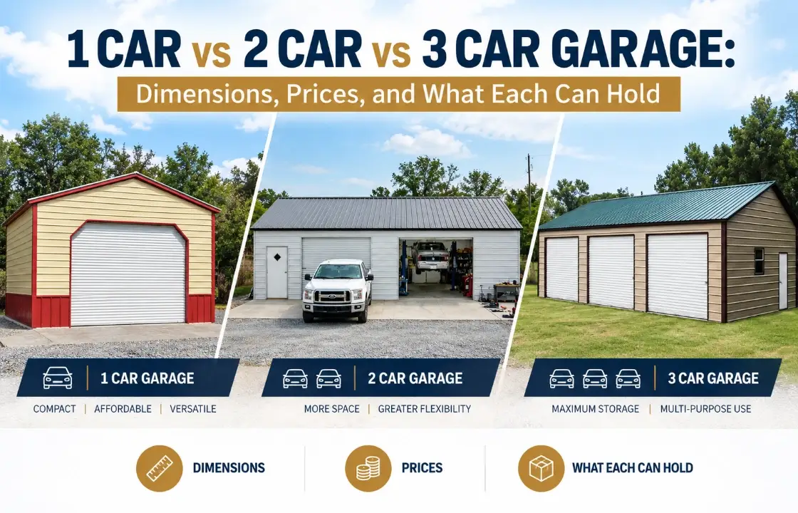 1 Car vs 2 Car vs 3 Car garage : Dimensions, Prices, and What Each Can Hold