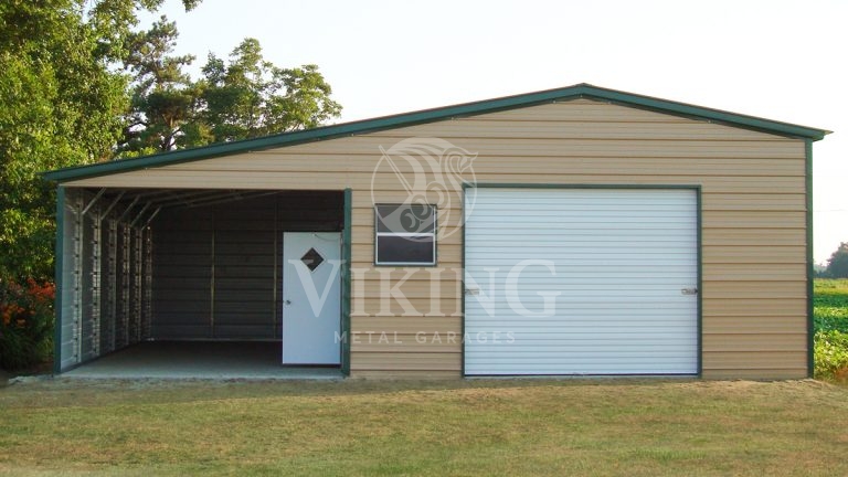 20x36x10 Metal Garage with Lean-to