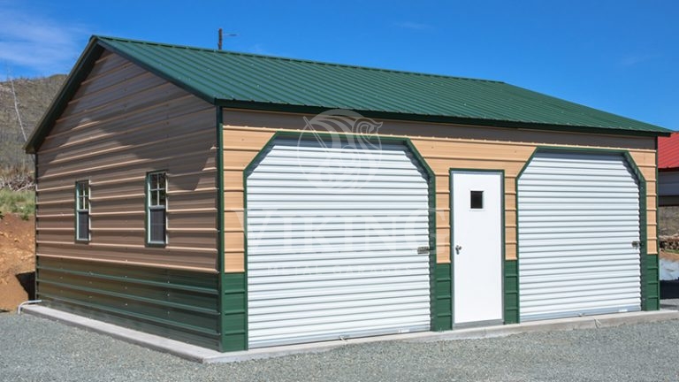 24'X26'X9' Fully Enclosed Side Entry Metal Garage