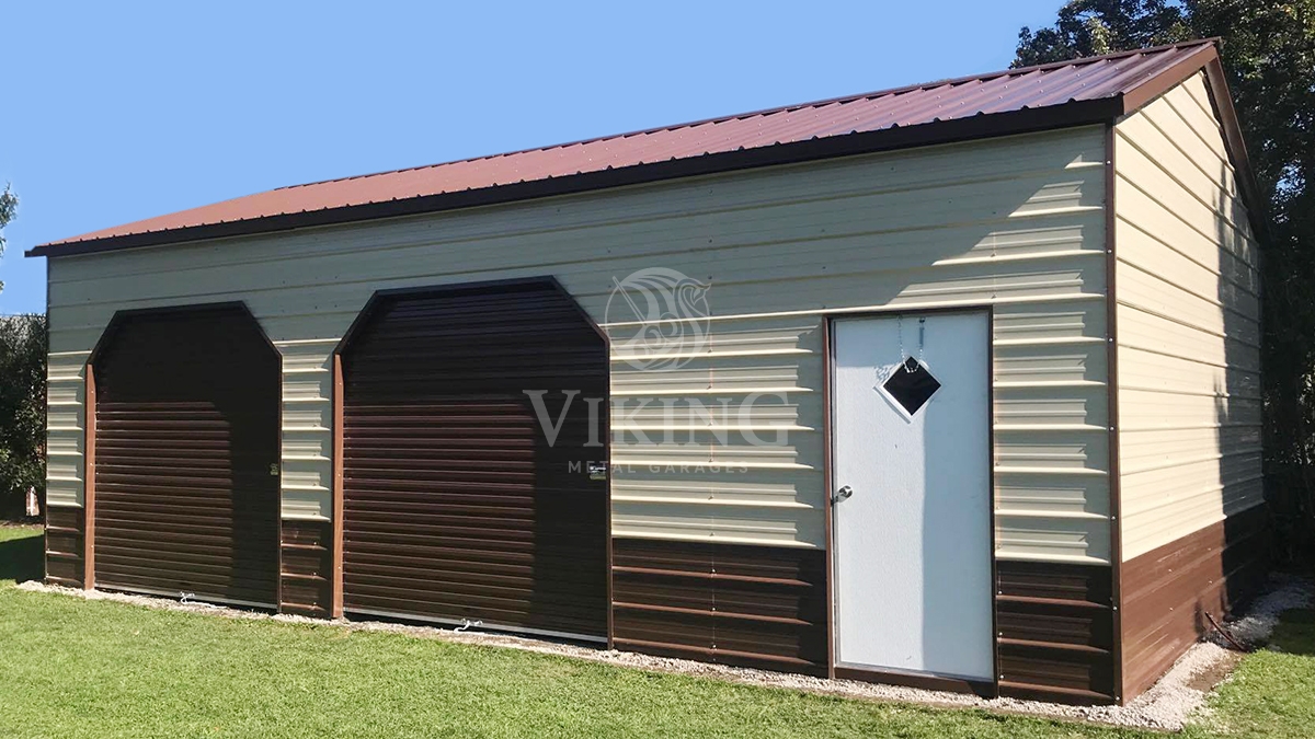 24x30x10 Enclosed Side Entry Garage Viking Metal Garages