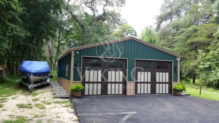 26x40x9 Two Tone All Vertical Metal Garage