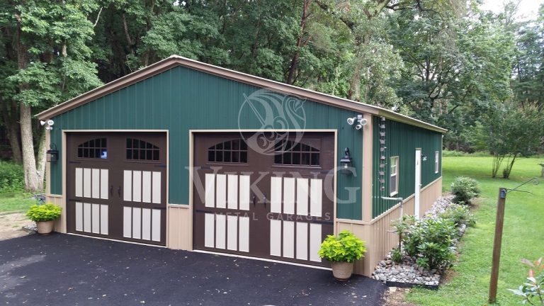 26x40x9 Two Tone All Vertical Metal Garage