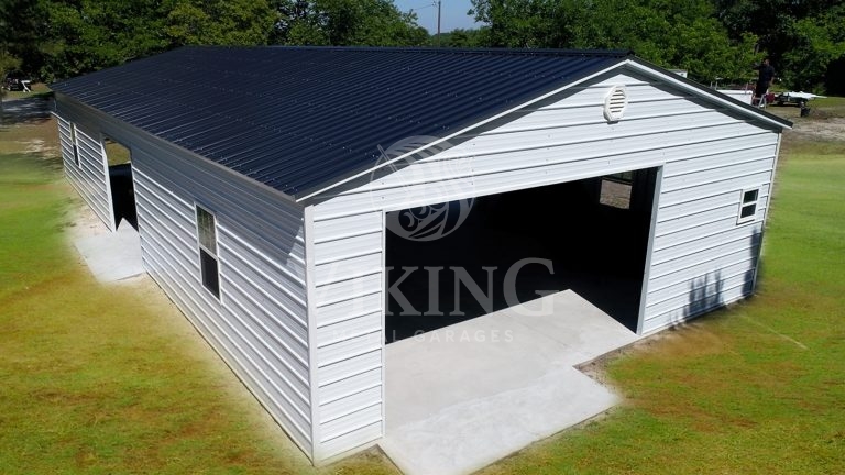 30x61x10 Fully Enclosed Metal Garage Workshop