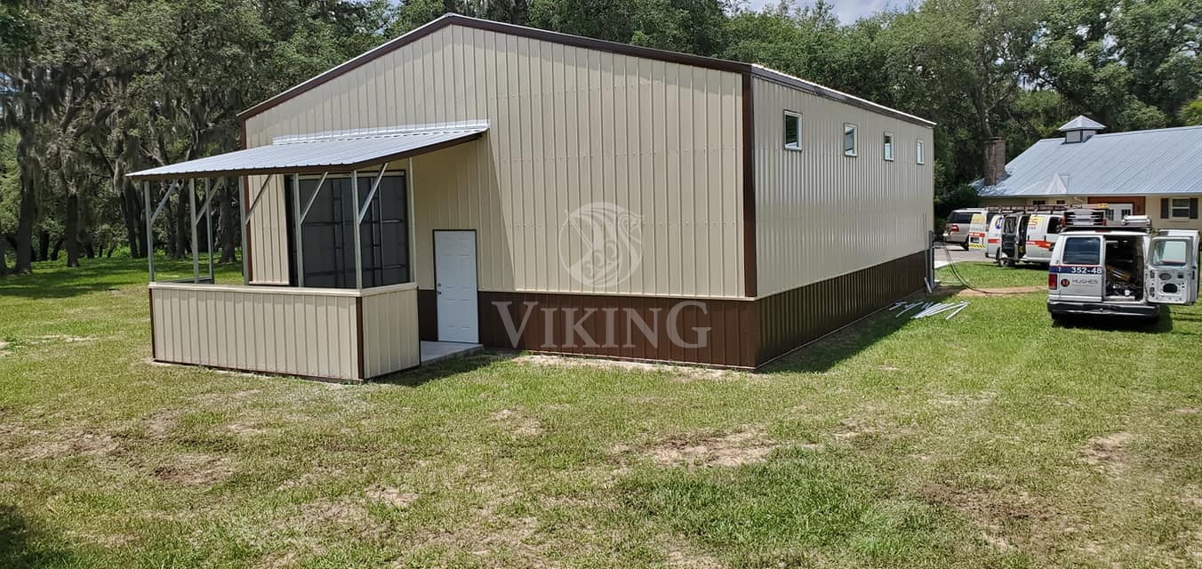 ☆ROUTE66 GARAGE type36 LB Ver 36x48x14 All Vertical Workshop With Lean To | 36x48 Metal Workshop