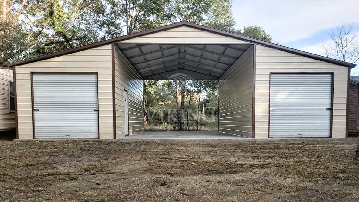 42x25x12 vertical roof metal barn - viking metal garages