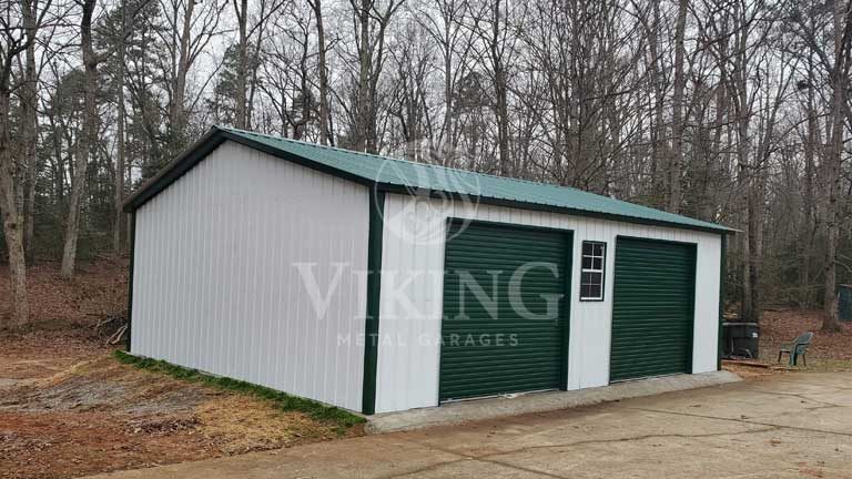 24'X30'X9' All Vertical Metal Garage