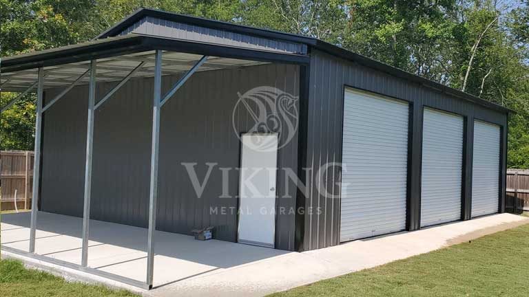 30’X40’X12′ Metal Shop with Lean-To