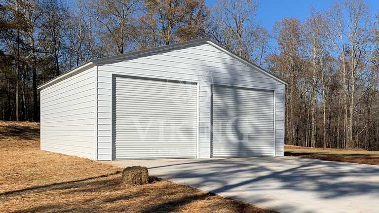 30’X41’X12′ Vertical Metal Garage With Lean To