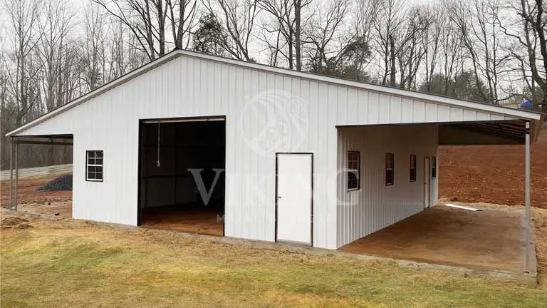 36x40x12 Metal Garage With Lean-to