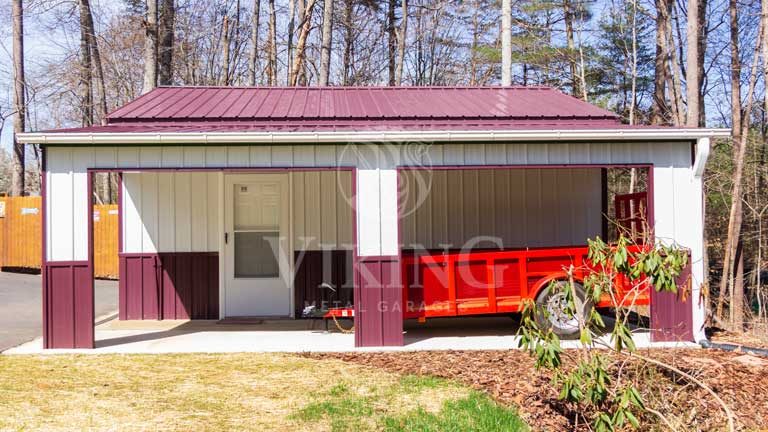 26x30x11 Metal Garage with Lean To