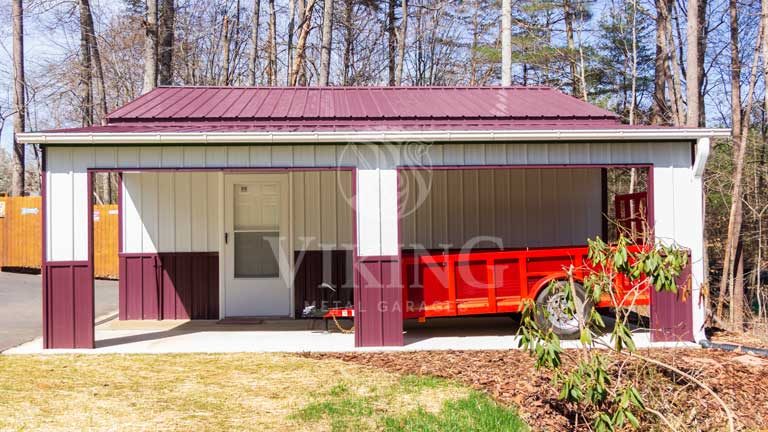 26’X30’X11′ Metal Garage with Lean To