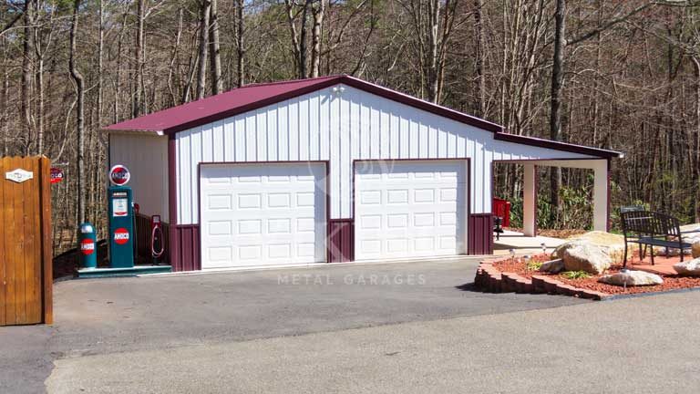 26’X30’X11′ Metal Garage with Lean To