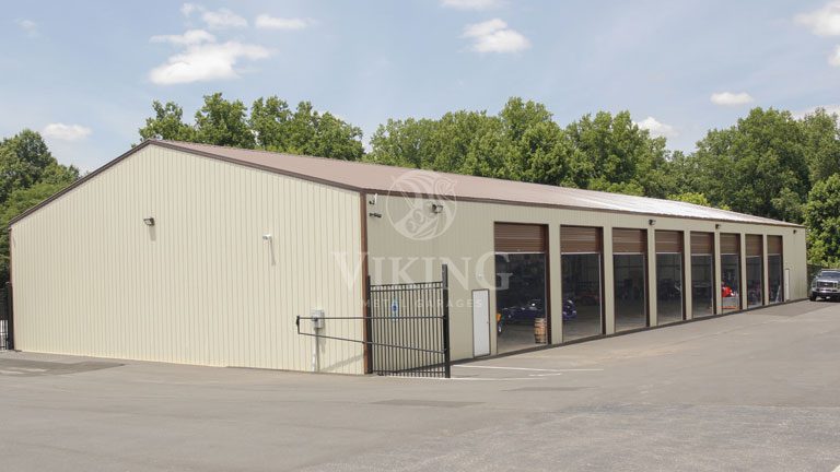 40'x120'x16' Commercial Metal Garage Front View
