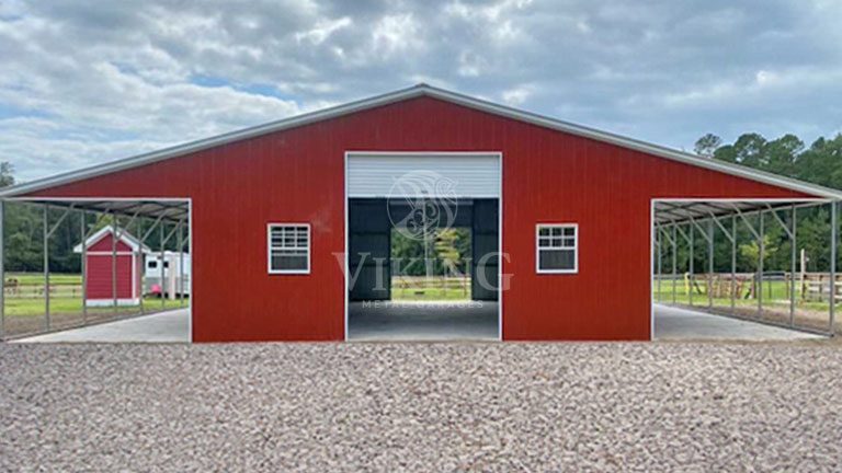 40'x40'x12' Drop Down Barn Front View
