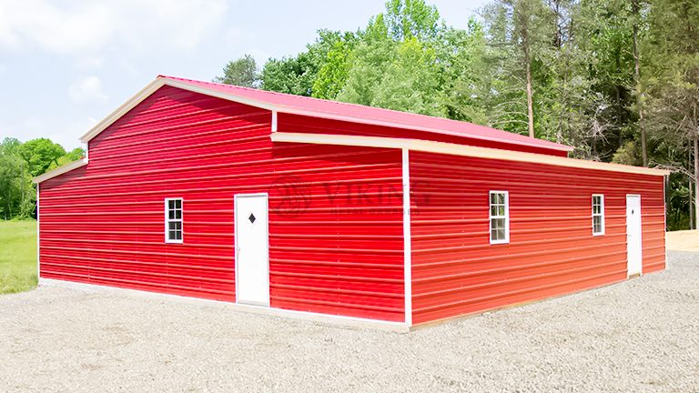 44’x36’x12′ Metal Garage with Lean-to