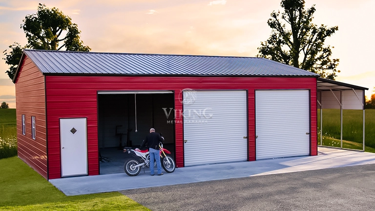 Enclosed 5-Bay Side Entry Metal Garage